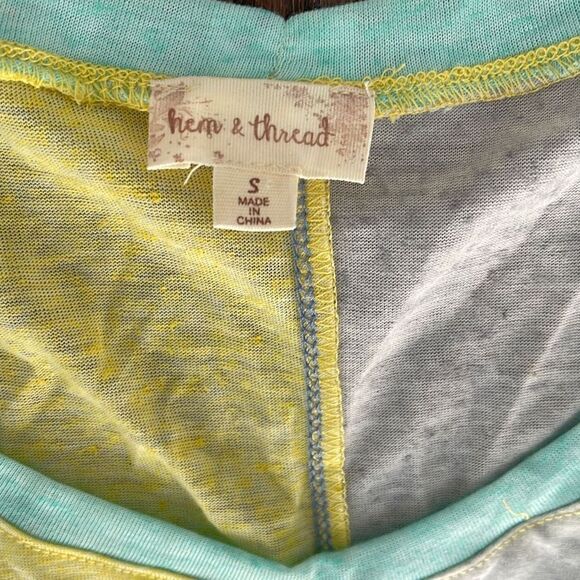 Hem & Thread Womens Tank Top Casual Sleeveless 2 Pc‎ Set Bundle Yellow Blue Size - Picture 3 of 6